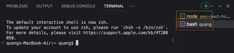 terminal 2 tabs