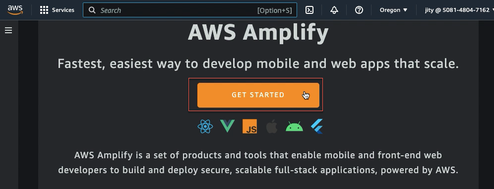 Amplify get started